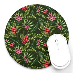 Tropical Flowers Round Mousepads by goljakoff