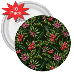 Tropical Flowers 3  Buttons (10 Pack)  by goljakoff