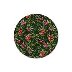 Tropical Flowers Rubber Coaster (round)  by goljakoff