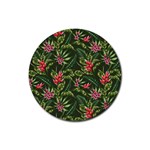 Tropical flowers Rubber Coaster (Round)  Front