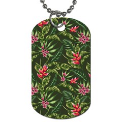 Tropical Flowers Dog Tag (one Side) by goljakoff