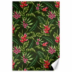 Tropical Flowers Canvas 12  X 18  by goljakoff