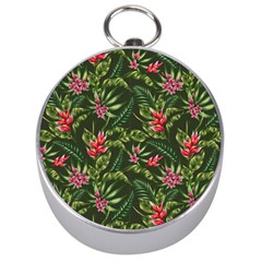 Tropical Flowers Silver Compasses by goljakoff