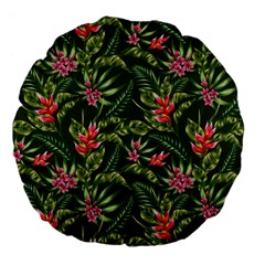 Tropical Flowers Large 18  Premium Flano Round Cushions by goljakoff