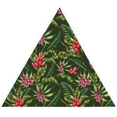 Tropical Flowers Wooden Puzzle Triangle by goljakoff