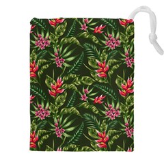 Tropical Flowers Drawstring Pouch (4xl) by goljakoff