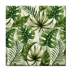 Green Leaves Tile Coaster by goljakoff