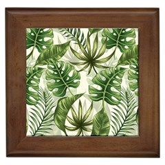 Green Leaves Framed Tile by goljakoff