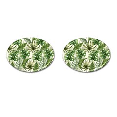 Green Leaves Cufflinks (oval) by goljakoff