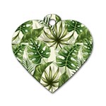 Green leaves Dog Tag Heart (Two Sides) Back