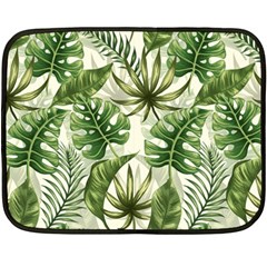 Green Leaves Double Sided Fleece Blanket (mini)  by goljakoff