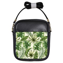 Green Leaves Girls Sling Bag by goljakoff