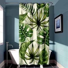 Green Leaves Shower Curtain 36  X 72  (stall)  by goljakoff