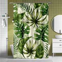 Green Leaves Shower Curtain 48  X 72  (small)  by goljakoff