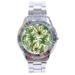 Green Leaves Stainless Steel Analogue Watch by goljakoff