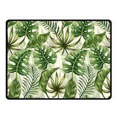 Green Leaves Double Sided Fleece Blanket (small)  by goljakoff