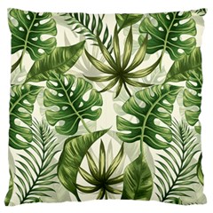 Green Leaves Large Flano Cushion Case (one Side) by goljakoff