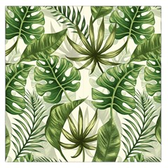 Green Leaves Large Satin Scarf (square) by goljakoff