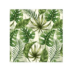 Green Leaves Small Satin Scarf (square) by goljakoff