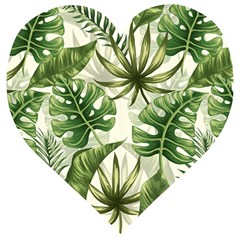 Green Leaves Wooden Puzzle Heart by goljakoff