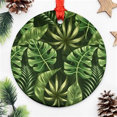 Green Leaves Ornament (round) by goljakoff