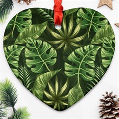 Green Leaves Ornament (heart) by goljakoff