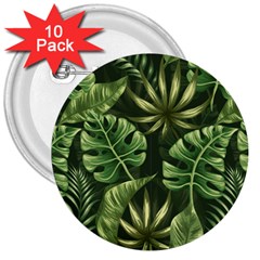 Green Leaves 3  Buttons (10 Pack)  by goljakoff