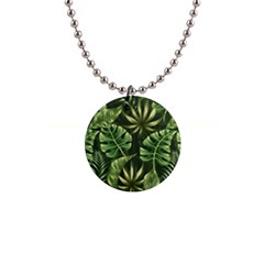 Green Leaves 1  Button Necklace by goljakoff