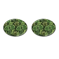 Green Leaves Cufflinks (oval) by goljakoff