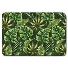 Green Leaves Large Doormat  by goljakoff