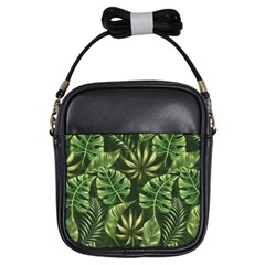 Green Leaves Girls Sling Bag by goljakoff