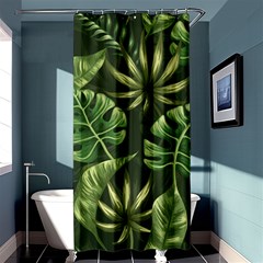 Green Leaves Shower Curtain 36  X 72  (stall)  by goljakoff