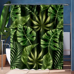 Green Leaves Shower Curtain 60  X 72  (medium)  by goljakoff