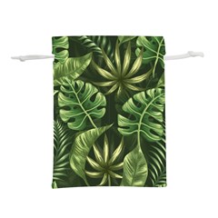 Green Leaves Lightweight Drawstring Pouch (l) by goljakoff