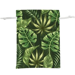 Green Leaves  Lightweight Drawstring Pouch (xl) by goljakoff