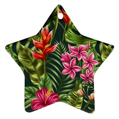 Tropical Flowers Ornament (star) by goljakoff