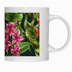 Tropical flowers White Mugs Right