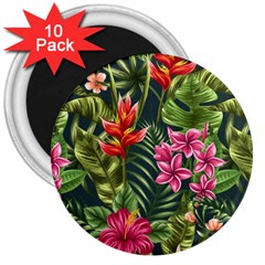 Tropical Flowers 3  Magnets (10 Pack)  by goljakoff