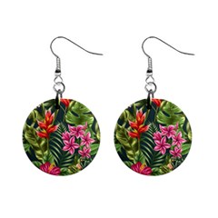 Tropical Flowers Mini Button Earrings by goljakoff