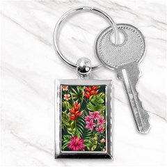 Tropical Flowers Key Chain (rectangle) by goljakoff