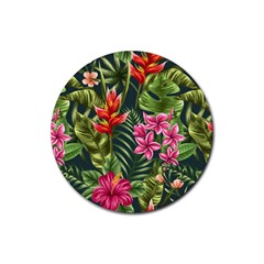 Tropical Flowers Rubber Coaster (round)  by goljakoff