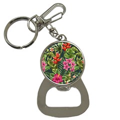 Tropical Flowers Bottle Opener Key Chain by goljakoff