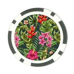 Tropical Flowers Poker Chip Card Guard by goljakoff