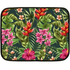 Tropical Flowers Double Sided Fleece Blanket (mini)  by goljakoff