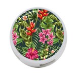 Tropical flowers 4-Port USB Hub (Two Sides) Front