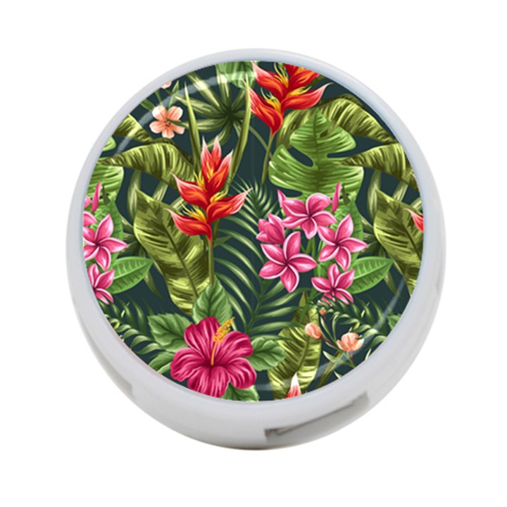 Tropical flowers 4-Port USB Hub (Two Sides)