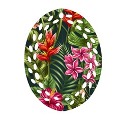 Tropical Flowers Ornament (oval Filigree) by goljakoff