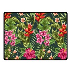 Tropical Flowers Double Sided Fleece Blanket (small)  by goljakoff