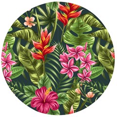 Tropical Flowers Wooden Bottle Opener (round) by goljakoff