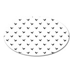 Birds Flying Motif Silhouette Print Pattern Oval Magnet Front